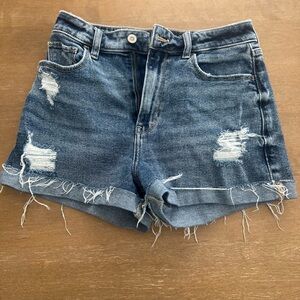 Hollister Blue Distressed Jean Shorts